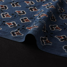 Natural Dyed Ajrakh Hand Block Print Cotton Hakoba Fabric 52