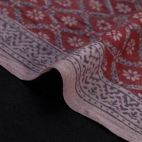 Bagh Hand Block Print Pure Handwoven Merino Wool Natural Dyed Fabric 01