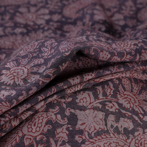Bagh Hand Block Print Pure Handwoven Merino Wool Natural Dyed Fabric 02