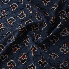 Natural Dyed Ajrakh Hand Block Print Cotton Hakoba Fabric 53