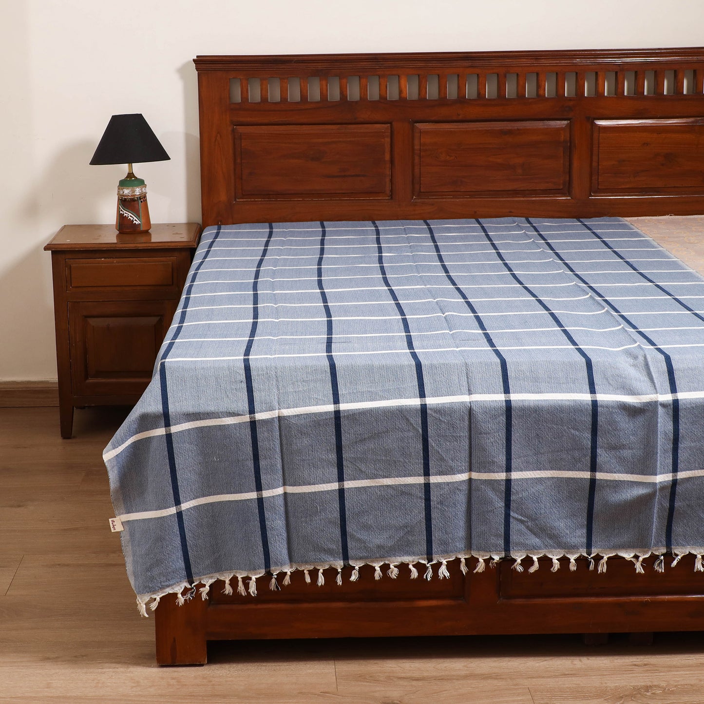 Handloom Cotton Single Bedsheet (90 x 60 in) 219