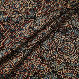 Multicolor - Ajrakh Hand Block Print Natural Dyed Modal Silk Fabric 47