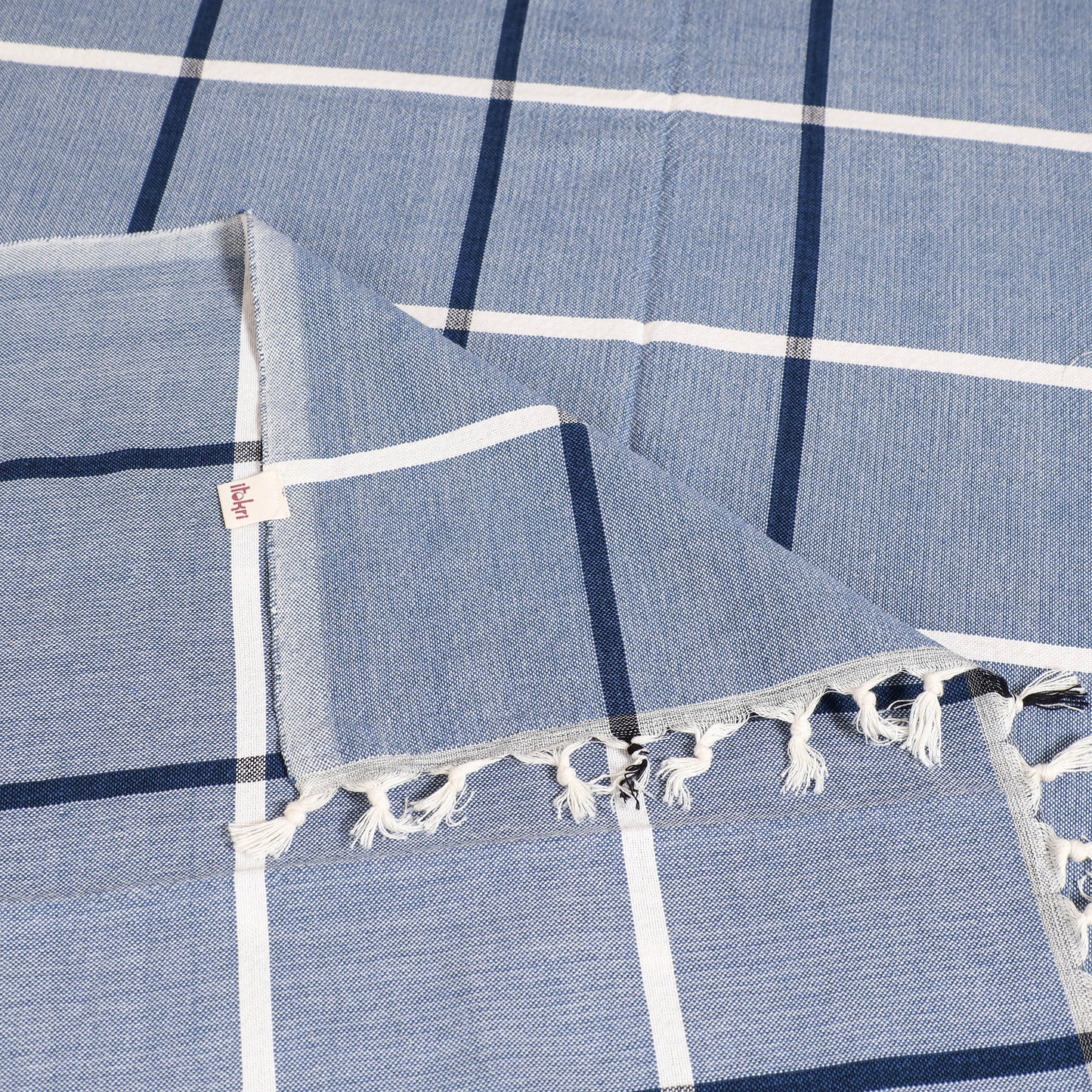 Handloom Cotton Single Bedsheet (90 x 60 in) 219