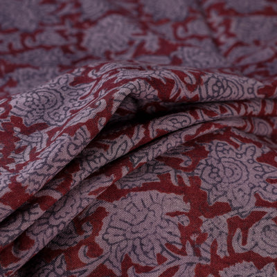Bagh Hand Block Print Pure Handwoven Merino Wool Natural Dyed Fabric 03