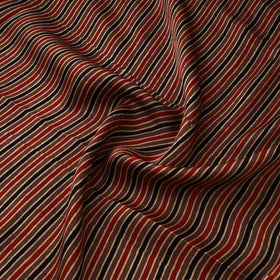 Brown - Ajrakh Hand Block Print Natural Dyed Modal Silk Fabric 42