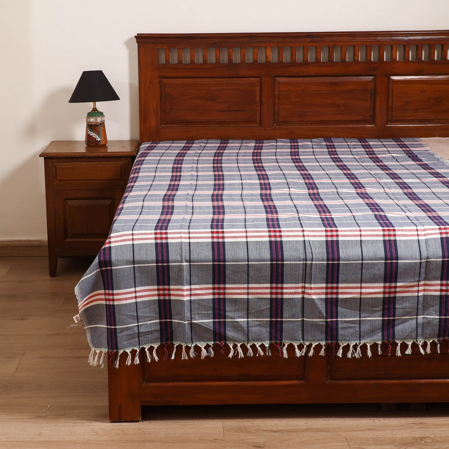 Handloom Cotton Single Bedsheet (90 x 60 in) 220