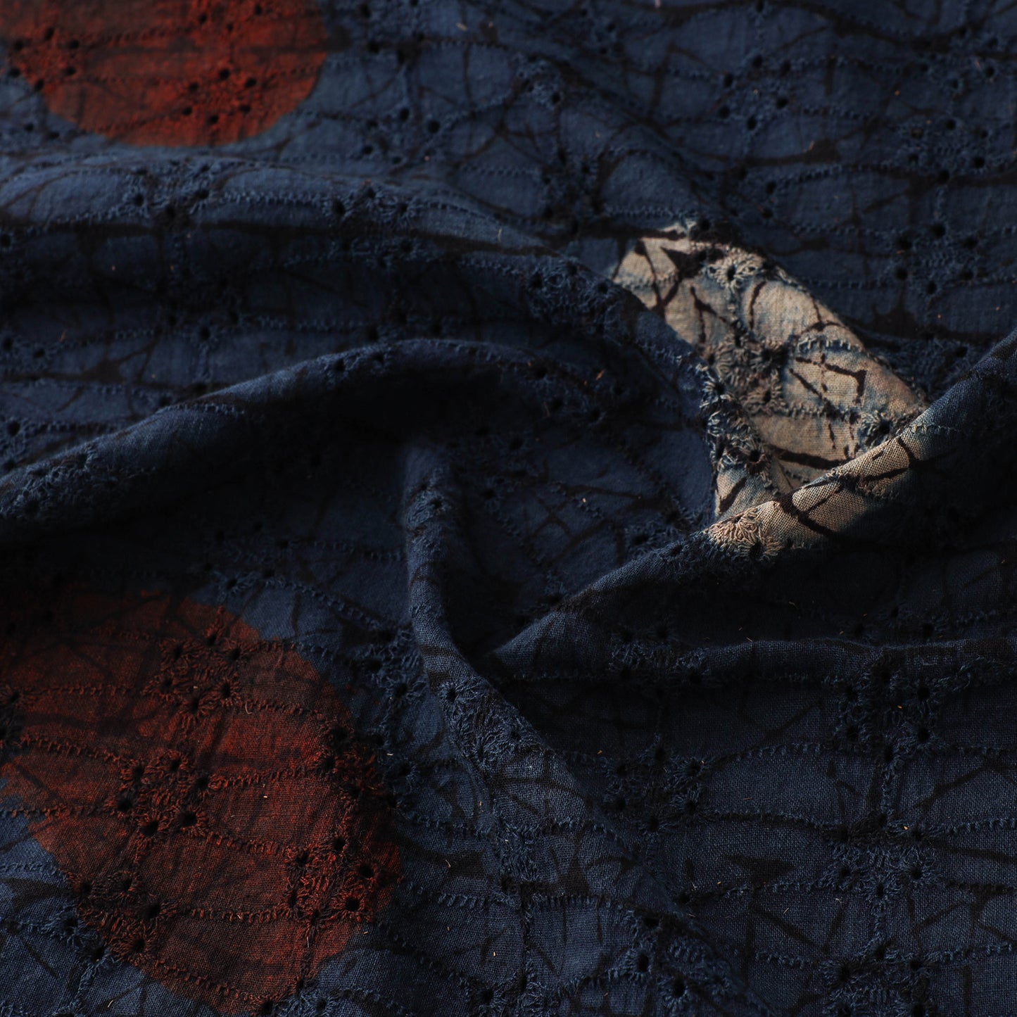 Natural Dyed Ajrakh Hand Block Print Cotton Hakoba Fabric 56