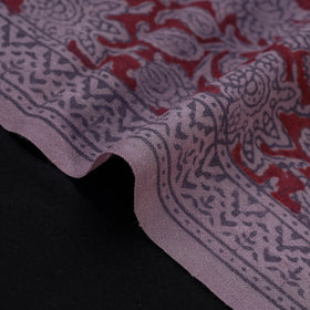 Bagh Hand Block Print Pure Handwoven Merino Wool Natural Dyed Fabric 03