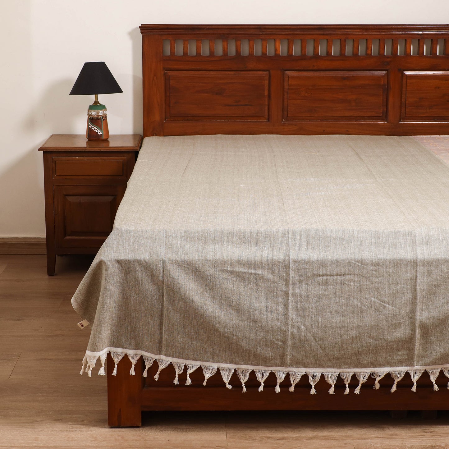 Handloom Cotton Single Bedsheet (90 x 60 in) 221