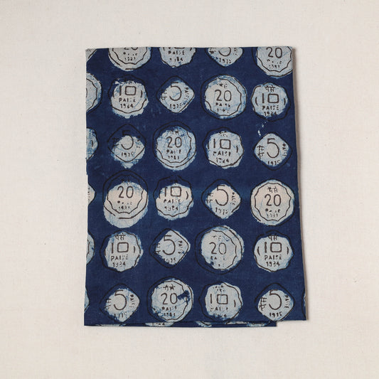 Blue - Bindaas Art Block Printed Cotton Precut Fabric