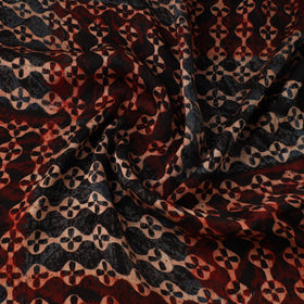 Ajrakh Hand Block Print Natural Dyed Modal Silk Fabric 43