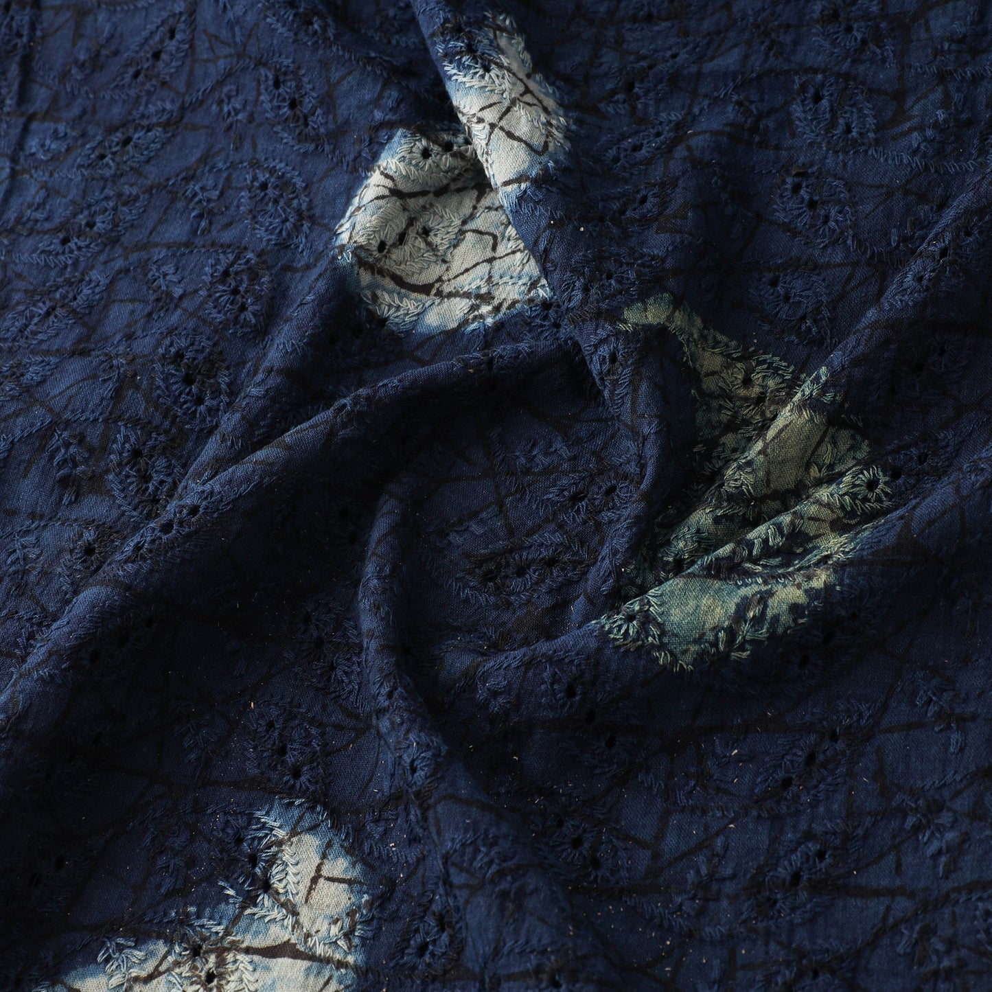 Natural Dyed Ajrakh Hand Block Print Cotton Hakoba Fabric 57