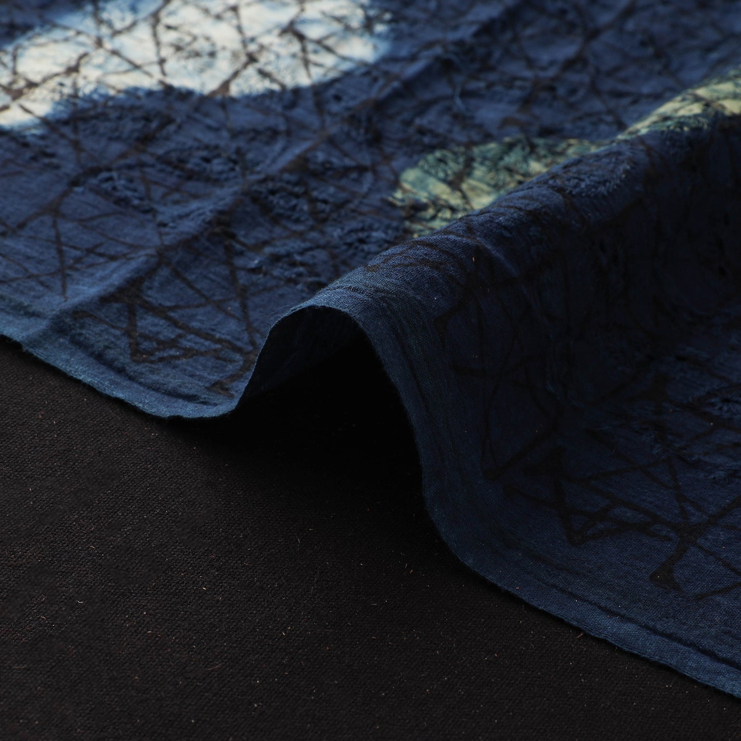 Natural Dyed Ajrakh Hand Block Print Cotton Hakoba Fabric 57