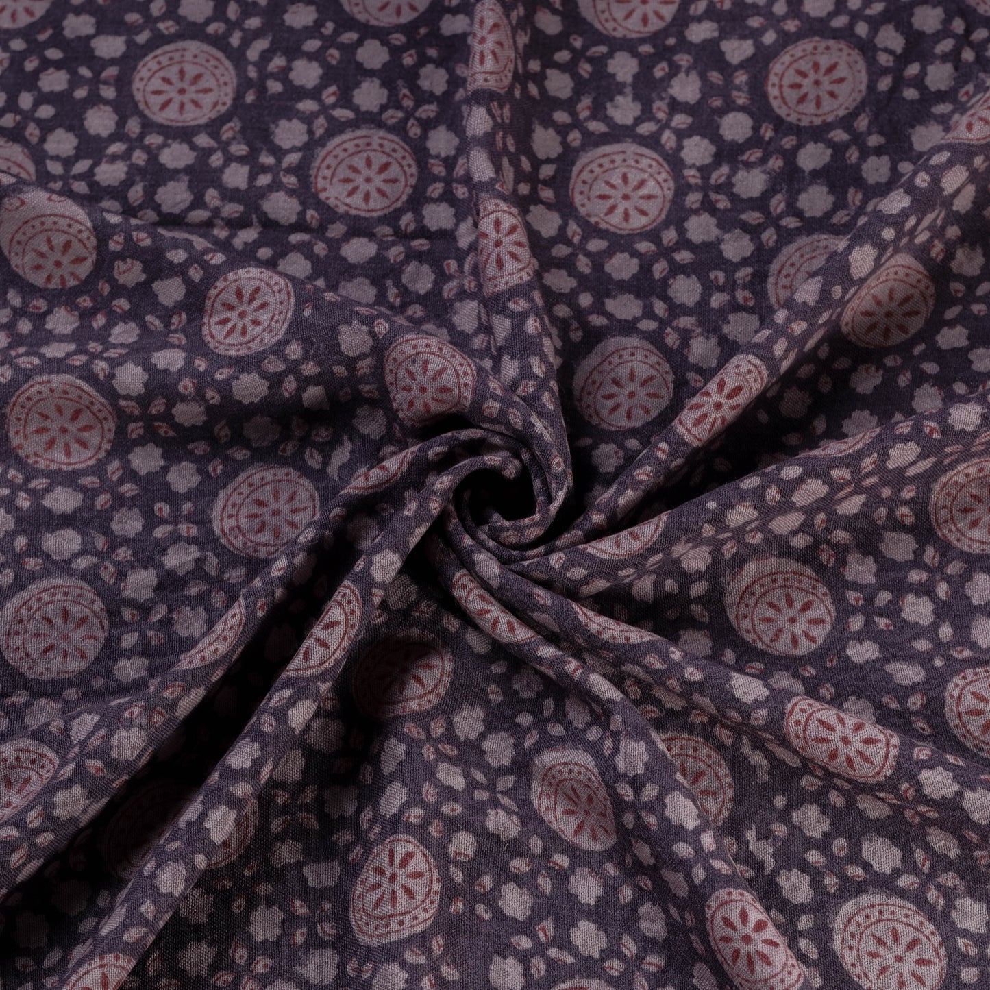 Bagh Hand Block Print Pure Handwoven Merino Wool Natural Dyed Fabric 04