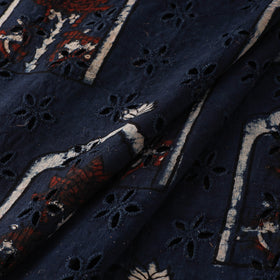 Natural Dyed Ajrakh Hand Block Print Cotton Hakoba Fabric 58