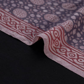 Bagh Hand Block Print Pure Handwoven Merino Wool Natural Dyed Fabric 04