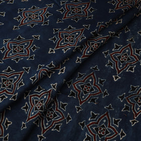 Blue - Ajrakh Hand Block Print Natural Dyed Modal Silk Fabric 48