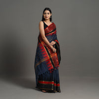 Blue - Kanchipuram Cotton Saree with Buti & Thread Border 36