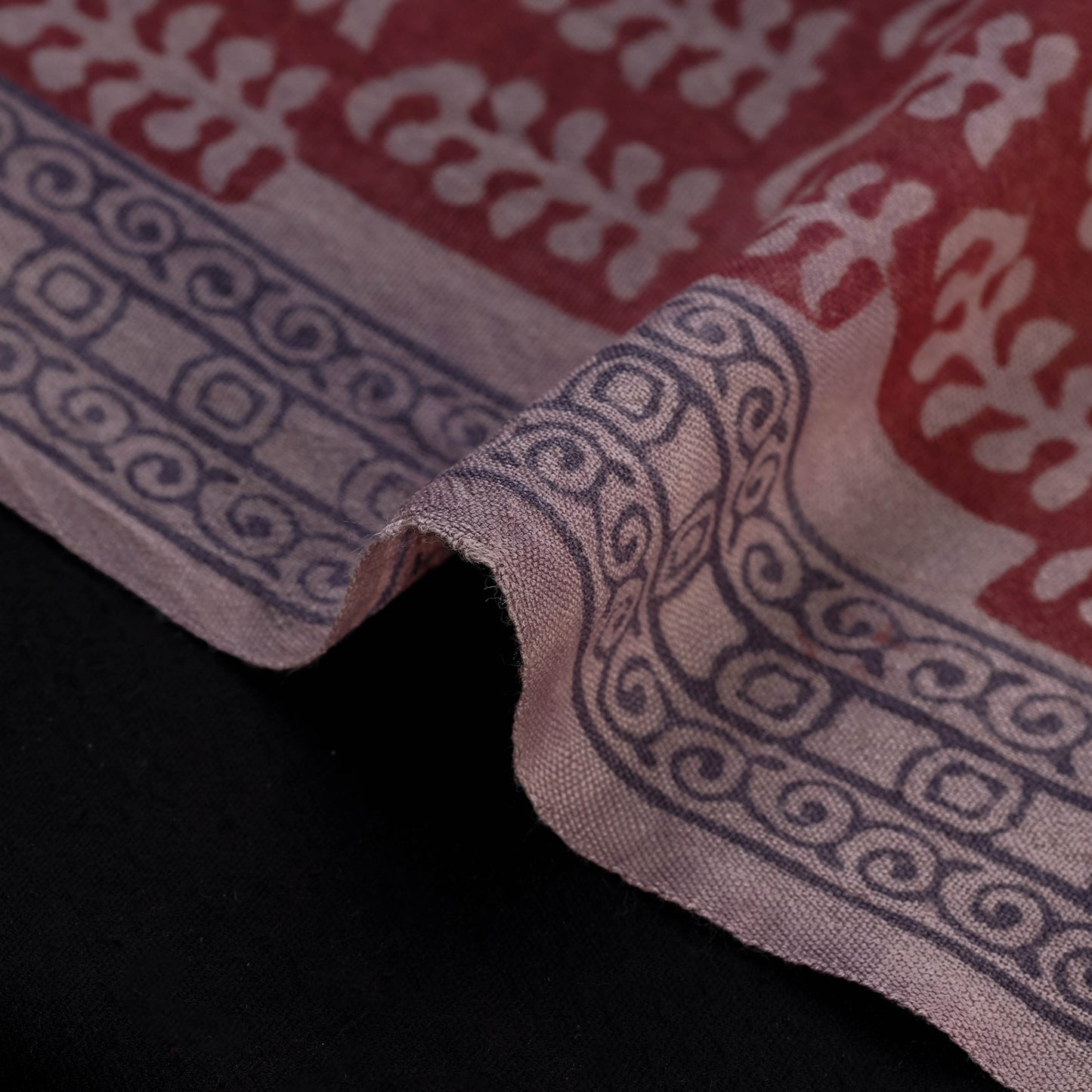 Bagh Hand Block Print Pure Handwoven Merino Wool Natural Dyed Fabric 14