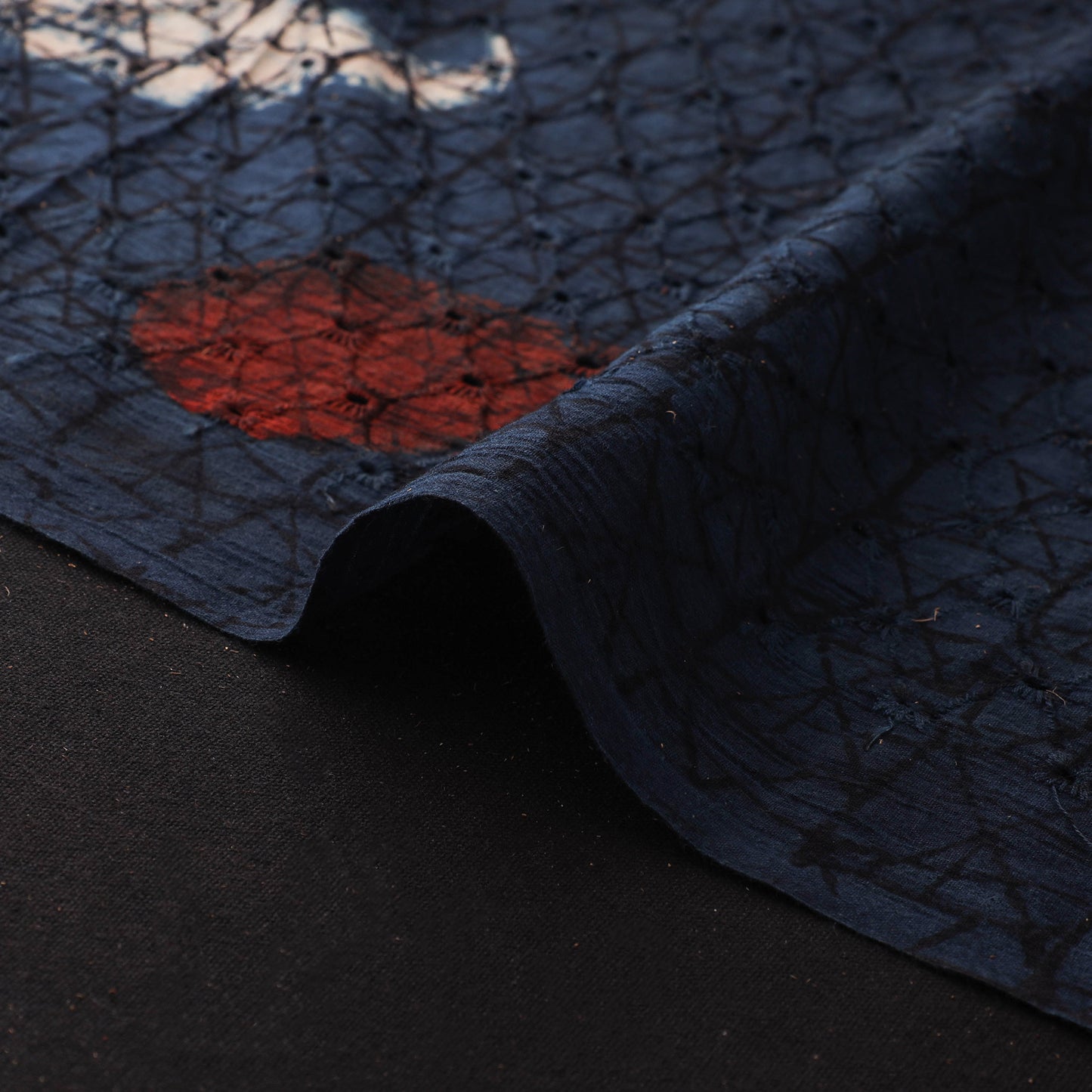 Natural Dyed Ajrakh Hand Block Print Cotton Hakoba Fabric 59