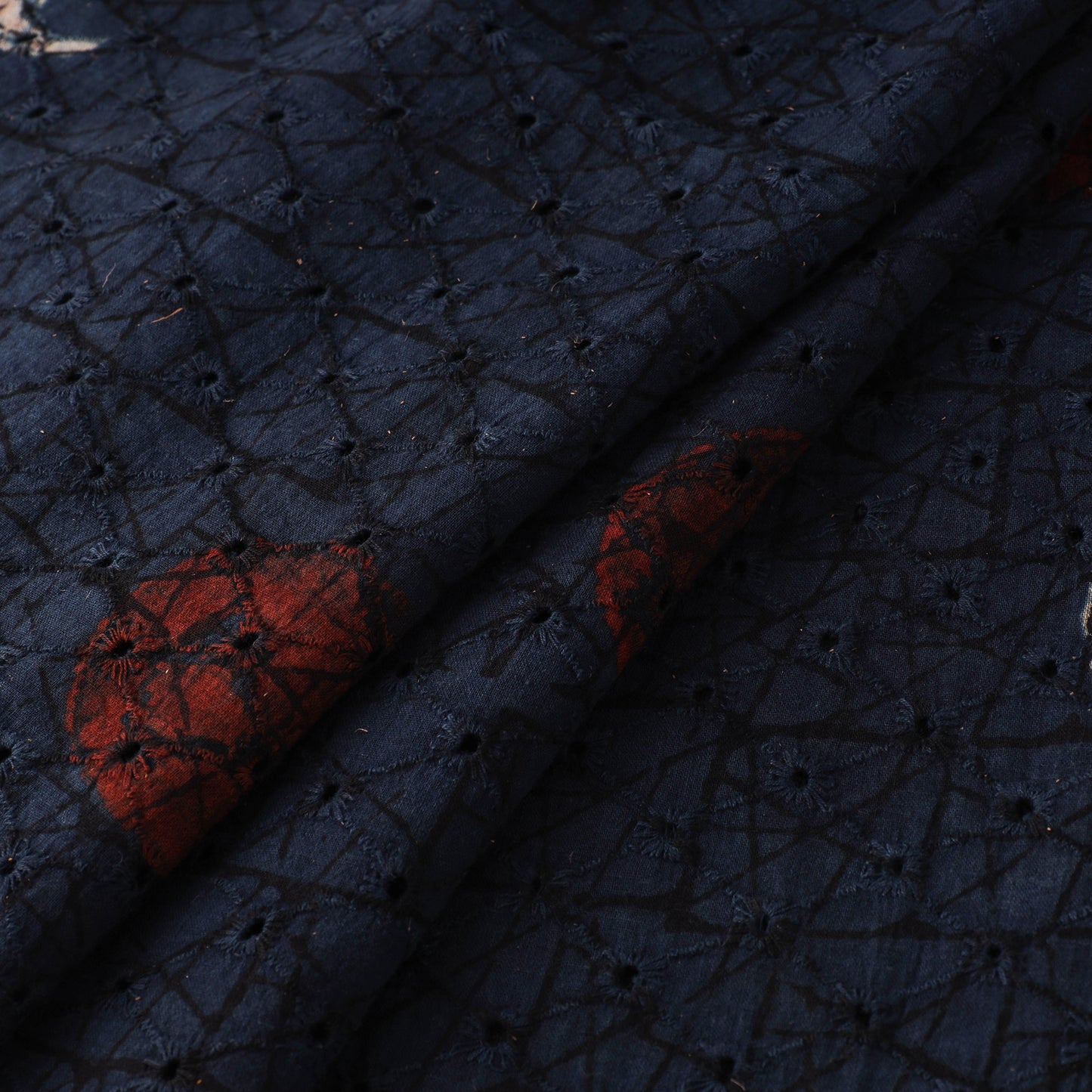 Natural Dyed Ajrakh Hand Block Print Cotton Hakoba Fabric 59