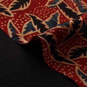 Red - Ajrakh Hand Block Print Natural Dyed Modal Silk Fabric 49