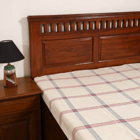 Handloom Cotton Single Bedsheet (90 x 60 in) 222