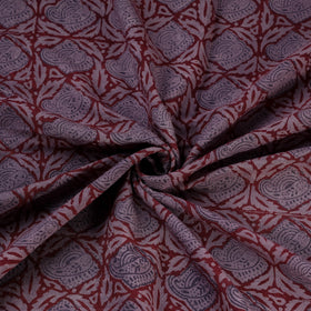 Bagh Hand Block Print Pure Handwoven Merino Wool Natural Dyed Fabric 06