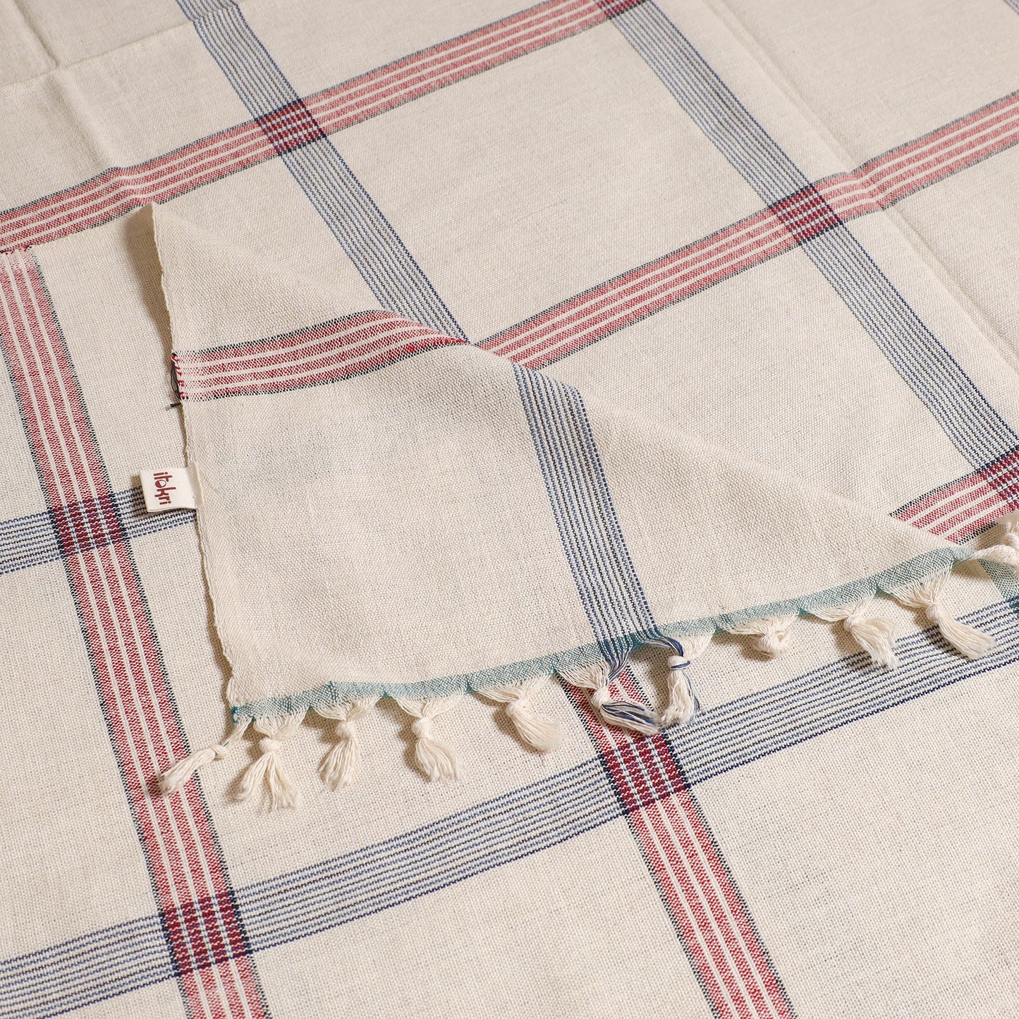Handloom Cotton Single Bedsheet (90 x 60 in) 222