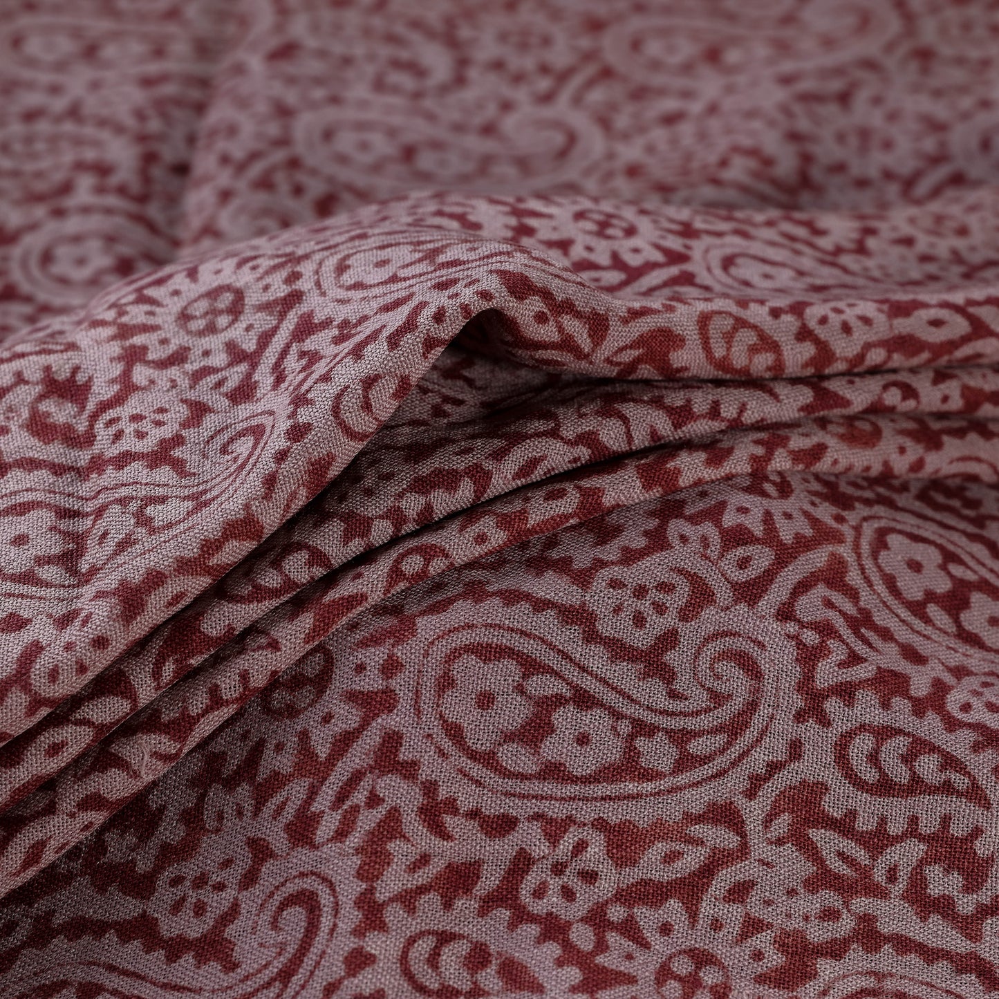 Bagh Hand Block Print Pure Handwoven Merino Wool Natural Dyed Fabric 07