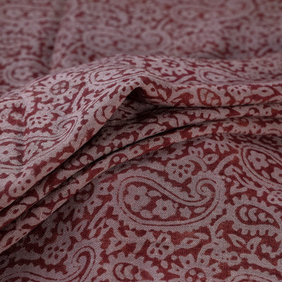 Bagh Hand Block Print Pure Handwoven Merino Wool Natural Dyed Fabric 07