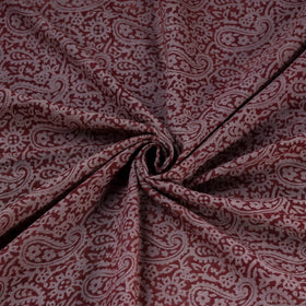 Bagh Hand Block Print Pure Handwoven Merino Wool Natural Dyed Fabric 07