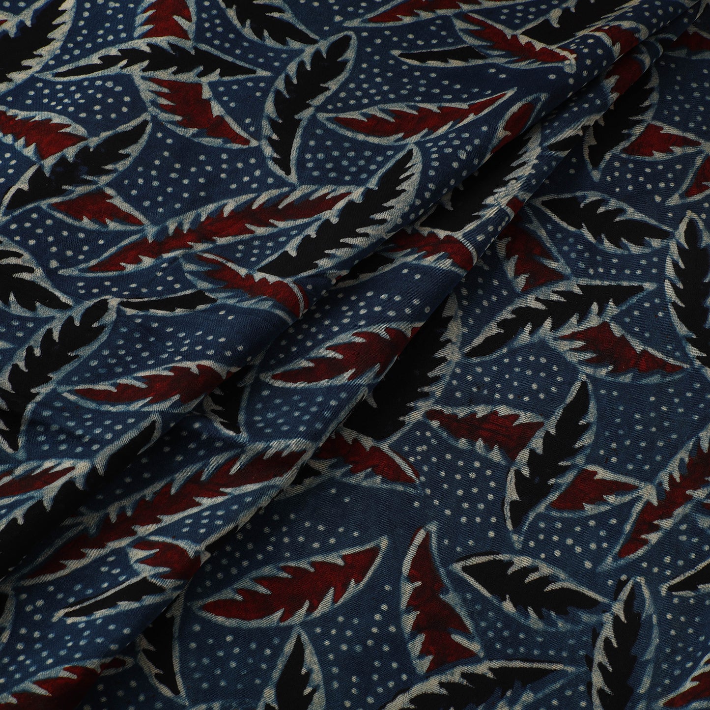 Ajrakh Hand Block Print Natural Dyed Modal Silk Fabric 51