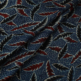 Ajrakh Hand Block Print Natural Dyed Modal Silk Fabric 51