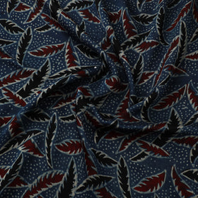Ajrakh Hand Block Print Natural Dyed Modal Silk Fabric 51
