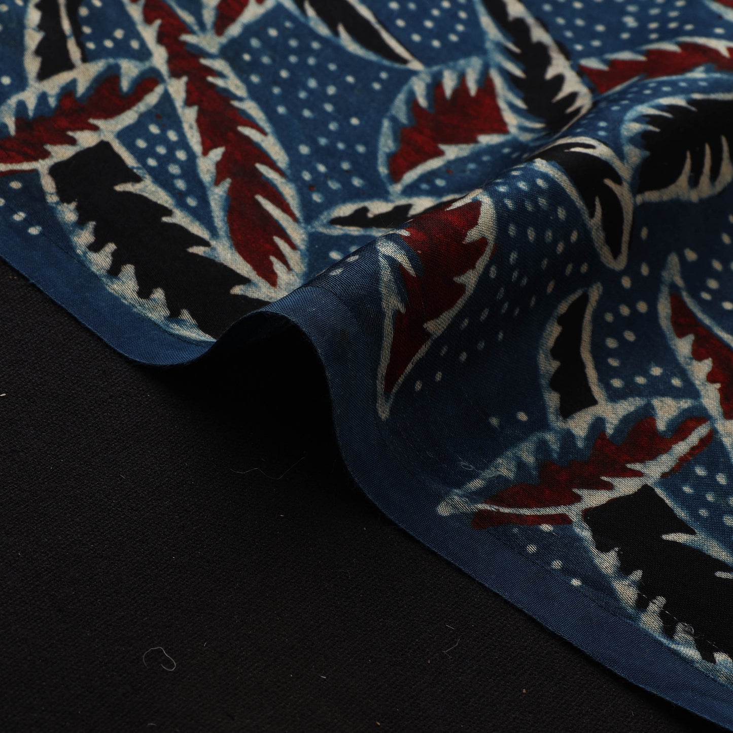 Ajrakh Hand Block Print Natural Dyed Modal Silk Fabric 51