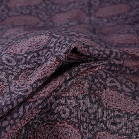Bagh Hand Block Print Pure Handwoven Merino Wool Natural Dyed Fabric 11