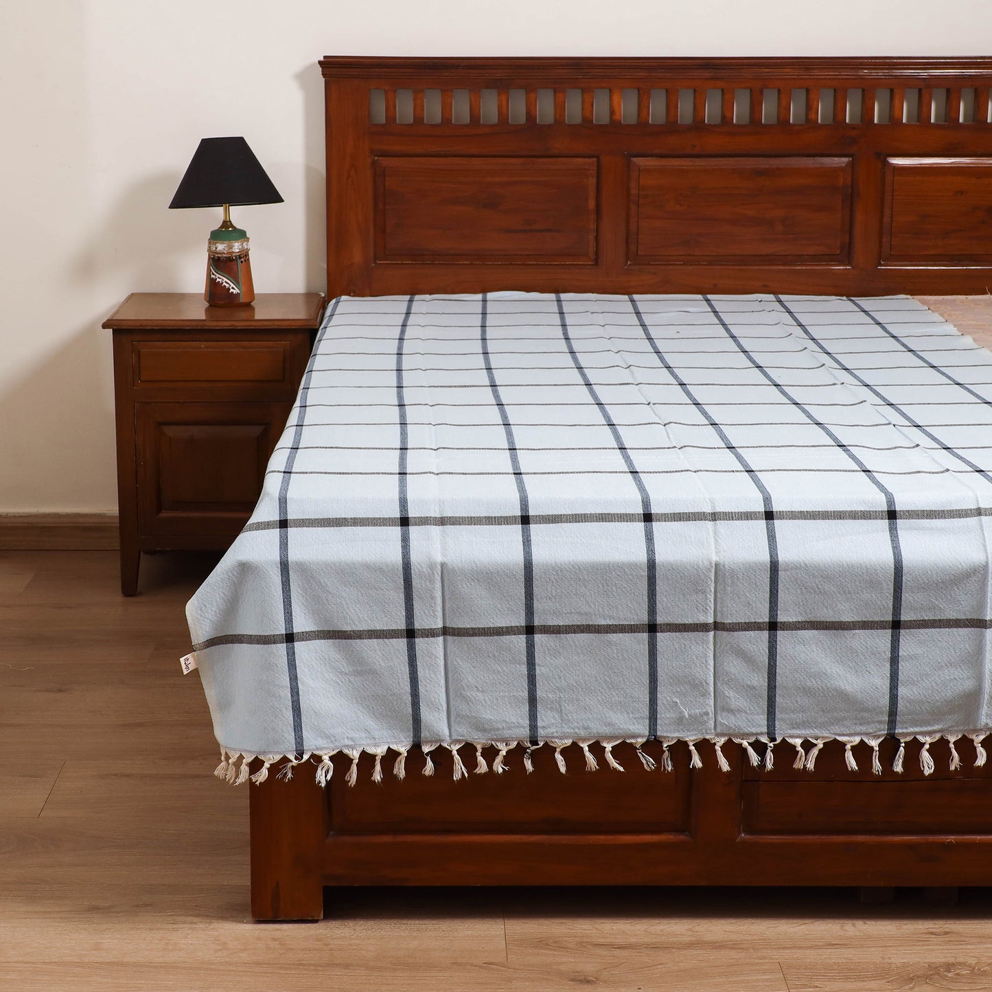 Handloom Cotton Single Bedsheet (90 x 60 in) 224