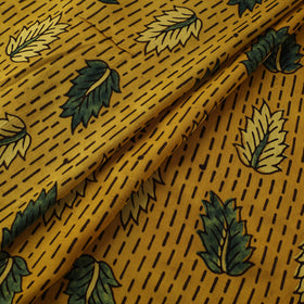 Yellow - Ajrakh Hand Block Print Natural Dyed Modal Silk Fabric 54