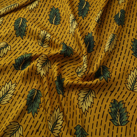 Yellow - Ajrakh Hand Block Print Natural Dyed Modal Silk Fabric 54