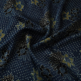 Blue - Ajrakh Hand Block Print Natural Dyed Modal Silk Fabric 55