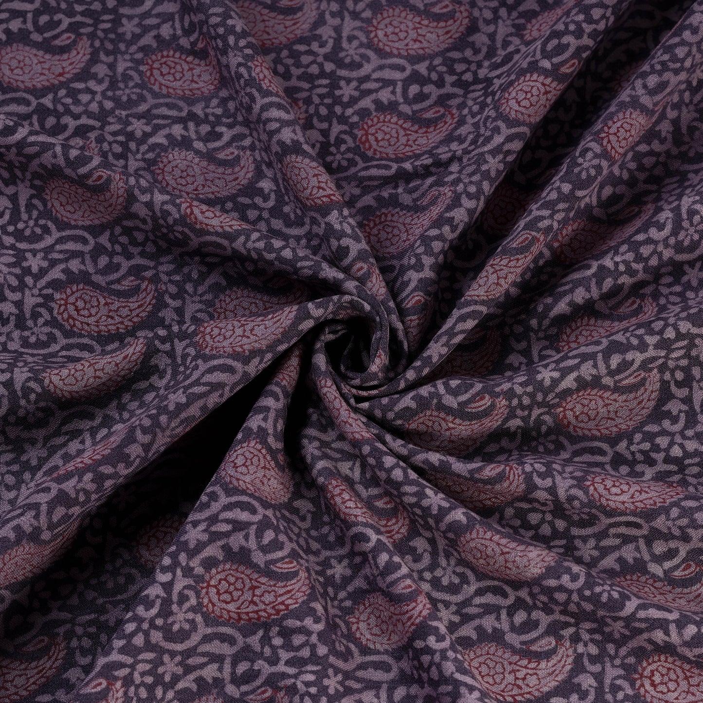 Bagh Hand Block Print Pure Handwoven Merino Wool Natural Dyed Fabric 09
