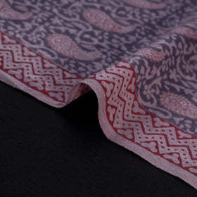 Bagh Hand Block Print Pure Handwoven Merino Wool Natural Dyed Fabric 09