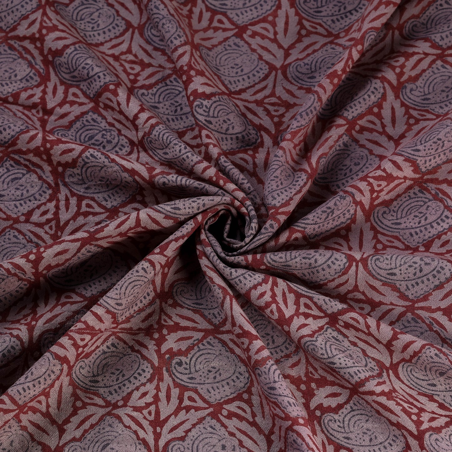 Bagh Hand Block Print Pure Handwoven Merino Wool Natural Dyed Fabric 12