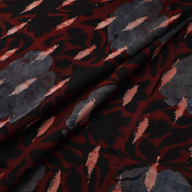 Multicolor - Ajrakh Hand Block Print Natural Dyed Modal Silk Fabric 57