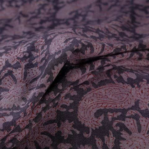 Bagh Hand Block Print Pure Handwoven Merino Wool Natural Dyed Fabric 13