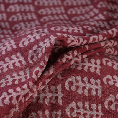 Bagh Hand Block Print Pure Handwoven Merino Wool Natural Dyed Fabric 05