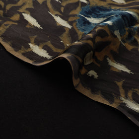 Brown - Ajrakh Hand Block Print Natural Dyed Modal Silk Fabric 58