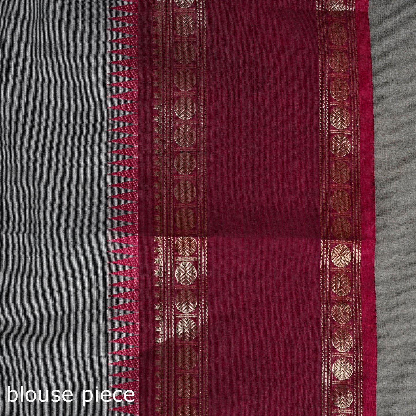 Grey - Kanchipuram Cotton Saree with Buti & Thread Border 37