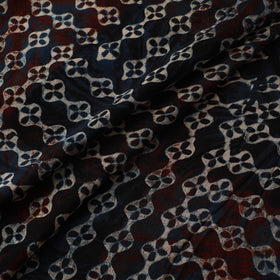 Multicolor - Ajrakh Hand Block Print Natural Dyed Modal Silk Fabric 59